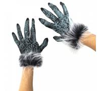 I Love Fancy Dress Grey Wolf Gloves | Size: 24 Pack I Love Fancy Dress Grey 24 Pack