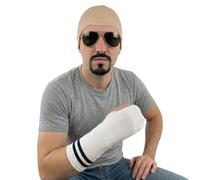 I LOVE FANCY DRESS HS Tikky Tokky Costume Emily Jules Funny Outfit Influencer - Includes Bald Cap Sock Goatee and Glasses - Outfit for Festivals TikTok Essex Character Funny