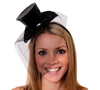 I Love Fancy Dress ILFD2158-BK Mini Glitter Top Hat Adults One Size Fits Most