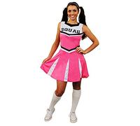 I Love Fancy Dress ILFD4059XS Ladies Cheerleader Fancy Dress Costume with SQUAD Print and Pleated Skirt (X-Small)