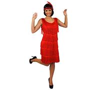 I Love Fancy Dress ILFD4576XXL Ladies Deluxe Flapper Dress with Matching Headpiece, Red, 2X-Large