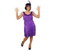 I Love Fancy Dress ILFD4611S Ladies Deluxe Flapper Dress with Matching Headpiece, Purple, Small
