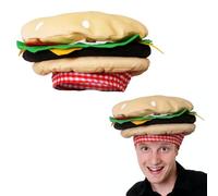 I Love Fancy Dress ILFD6852 Burger Hat Adults One Size Fits Most