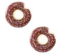I LOVE FANCY DRESS Inflatable Brown Doughnut - Pack of 2-42 inches/107cm Donut with Brown Icing Design - Adults Kids Boys Girls Fun Summer Activity Pool Party Beach Day Swimming Toy Float