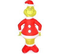 I LOVE FANCY DRESS Inflatable LED Grinch Christmas Decoration - Officially Licensed 4ft/120cm Light-Up Grinch Prop with Weighted Feet & Tether Pegs - Festive Xmas Film House Decoration