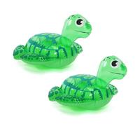 I LOVE FANCY DRESS Inflatable Turtle - Pack of 2 - Cute Green Turtle with Shell Design and Flippers - Adults Kids Boys Girls Fun Summer Activity Pool Party Beach Day Swimming Toy Float