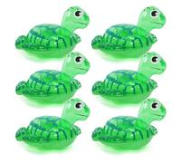 I LOVE FANCY DRESS Inflatable Turtle - Pack of 6 - Cute Green Turtle with Shell Design and Flippers - Adults Kids Boys Girls Fun Summer Activity Pool Party Beach Day Swimming Toy Float