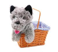 I LOVE FANCY DRESS Kansas Girl Cute Dog In Basket Fancy Dress Accessory - Grey Terrier Plush Toy Dog Toy Toto - Perfect For Book Week Fancy Dress