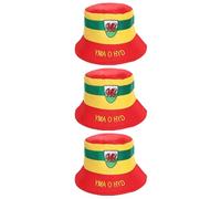 I LOVE FANCY DRESS Kids Reversible Welsh Bucket Hat - Pack of 3-55cm Bucket Hat with Welsh Dragon Emblem and Yma o HYD Text - Football Rugby Sport Supporters Accessory Yellow