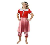 I LOVE FANCY DRESS Ladies Victorian Swimsuit - 1920S Womens Victorian Bathing Costume Summer Costume (UK 12-14) Red