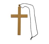 I Love Fancy Dress Large Plastic Cross in Brown I Love Fancy Dress Brown