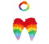 I Love Fancy Dress Light-Up Rainbow Wings & Halo Set | Size: 3 Pack I Love Fancy Dress Multicolor 3 Pack