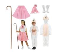 I Love Fancy Dress Little Bo Peep & Sheep Couples Costume - 5 Pcs | Size: XL I Love Fancy Dress Multicolor XL
