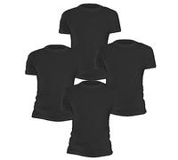 I LOVE FANCY DRESS Mens 4 Pack Black T-Shirts - Medium - 100% Cotton Lightweight Black Crew Neck Black T-Shirts - Mens Fashion Plain T-Shirt Set