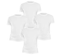 I LOVE FANCY DRESS Mens 4 Pack White T-Shirts - Large - 100% Cotton Lightweight Crew Neck White T-Shirts - Mens Fashion Plain T-Shirt Set