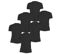 I LOVE FANCY DRESS Mens 6 Pack Black T-Shirts - Medium - 100% Cotton Lightweight Crew Neck Black T-Shirts - Mens Fashion Plain T-Shirt Set
