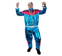 I Love Fancy Dress Men's 80s Shell Suit Costume in Blue | Size: Large I Love Fancy Dress Blue Large