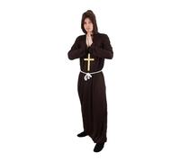I Love Fancy Dress Men's Black Monk Costume with Cross | Size: Medium I Love Fancy Dress Black Medium