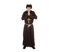 I Love Fancy Dress Men's Black Monk Costume with Cross & Wig | Size: Small I Love Fancy Dress Black Small