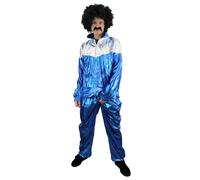 I Love Fancy Dress Men's Blue & Silver Shell Suit Costume | Size: Medium I Love Fancy Dress Blue Medium