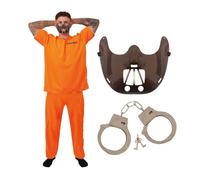I Love Fancy Dress Men's Cannibal Doctor Costume Mask & Cuffs in Orange | Size: 2XL I Love Fancy Dress Orange 2XL