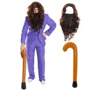 I Love Fancy Dress Men's Disgusting Prankster Husband Costume Set in Purple | Size: Large I Love Fancy Dress Purple Large