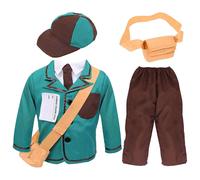 I Love Fancy Dress Men's Evacuee Costume Jacket + Trousers + Satchel in Brown | Size: XL I Love Fancy Dress Brown XL