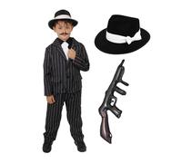I Love Fancy Dress Men's Gangster Costume in Black | Size: XL I Love Fancy Dress Black XL