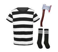 I Love Fancy Dress Men's Gothic Son Deluxe Set - Tshirt, Socks & Inflatable Axe | Size: Small I Love Fancy Dress Multicolor Small