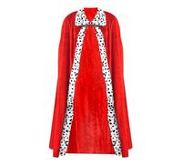 Adults King Costume - XLarge - Red Velour King's Royal Robe - Prince's Robe Cape Fancy Dress Costume