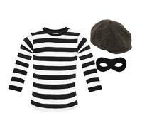 I Love Fancy Dress Men's Storybook Burglar Costume - Long Sleeve Top, Hat & Mask in Black | Size: 2XL I Love Fancy Dress Black 2XL