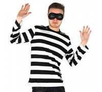 I Love Fancy Dress Men's Storybook Burglar Costume - Long Sleeve Top & Mask in Black | Size: Large I Love Fancy Dress Black Large