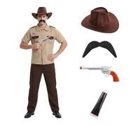 I Love Fancy Dress Men's Stranger 80's Chief Costunme - 5 Pcs | Size: Medium I Love Fancy Dress Multicolor Medium