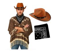 I Love Fancy Dress Men's Wild Western Costume 3 Pcs with Brown Studded Hat I Love Fancy Dress Multicolor