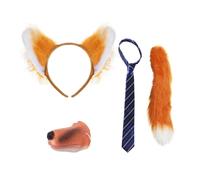 I Love Fancy Dress Nick Fox Costume - 4 Pcs - Ears, Tie, Thick Tail & Nose I Love Fancy Dress Multicolor