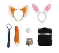 I Love Fancy Dress Nick & Judy Couples Costume 7 Pcs | Size: XL I Love Fancy Dress Multicolor XL