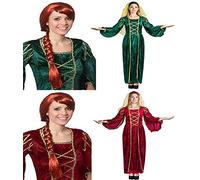 I LOVE FANCY DRESS PAST TIMES QUEEN WITH RED PLAITED PLAIT BRAID WIG MEDIEVAL PRINCESS COSTUME