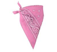 I LOVE FANCY DRESS Pink Paisley Bandana - Pack of 1 - Pink Neckerchief with White Paisley Pattern - Adults Cowboy Wild West Bandana Scarf
