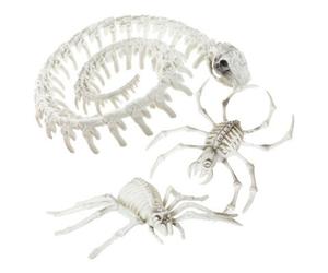 I Love Fancy Dress Plastic Animal Skeleton Pack 3 Pcs Snake, Spider & Crab - Pack Of 12