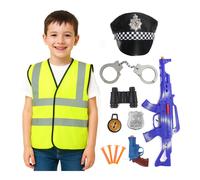 I Love Fancy Dress Police Officer Costume Set - Hi Vis Vest, Hat & 10 Piece Set | Size: Medium I Love Fancy Dress Multicolor Medium