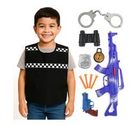 I Love Fancy Dress Police Officer Costume Set - Vest & 10 Piece Set | Size: Small I Love Fancy Dress Multicolor Small