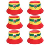 I LOVE FANCY DRESS Reversible Welsh Bucket Hat - 60cm - Pack of 6 Bucket Hats with Welsh Dragon Emblem Design - Wales Football Rugby Sport Supporters Accessory