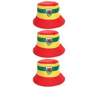 I LOVE FANCY DRESS Reversible Welsh Bucket Hat - Pack of 3-58cm Bucket Hat with Welsh Dragon Emblem - Football Rugby Sport Supporters Accessory