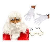 I LOVE FANCY DRESS Santa Claus Wig + Beard + Half Moon Glasses Accessory Set Perfect For Father Christmas Costumes Size: Adults One Size
