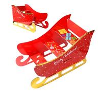 I LOVE FANCY DRESS Santa Sleigh Cake Stand - 3-Tier Red Santa Claus Sleigh Shaped Cardboard Cake Stand - Fun Novelty Festive Father Christmas Xmas Party Tableware Decoration - 1 Pack