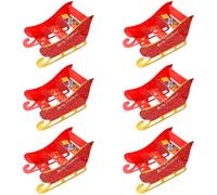 I LOVE FANCY DRESS Santa Sleigh Cake Stand - Pack of 6-3-Tier Red Santa Claus Sleigh Shaped Cardboard Cake Stand - Fun Novelty Festive Father Christmas Xmas Party Tableware Decoration