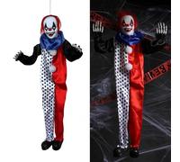 I LOVE FANCY DRESS Scary Clown Halloween Prop - Pack of 1-35"/90cm Tall Creepy Crown Prop with Noise-Activated Light-Up Eyes and Sound Effects and Motorised Legs - Halloween Haunted House Decoration