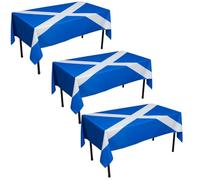 I LOVE FANCY DRESS Scotland Flag Tablecloth - St Andrew’s Cross Design - 5ft x 3ft Polyester Table Cover for Burns Night, St Andrew’s Day, Sporting Events & National Celebrations - Pack Of 3