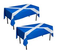 I LOVE FANCY DRESS Scotland Flag Tablecloth - St Andrew’s Cross Design - 5ft x 3ft Polyester Table Cover for Burns Night, St Andrew’s Day, Sporting Events & National Celebrations - Pack Of 2