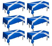 I LOVE FANCY DRESS Scotland Flag Tablecloth - St Andrew’s Cross Design - 5ft x 3ft Polyester Table Cover for Burns Night, St Andrew’s Day, Sporting Events & National Celebrations - Pack Of 6